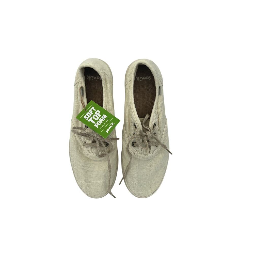 SANUK Women’s Avery Lace Hemp in Washed White, Women's Casual Shoes Size 10